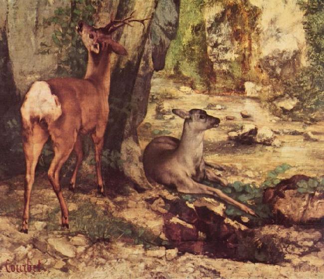 Rehgehege am Bach von Plaisir-Fontaine, Gustave Courbet